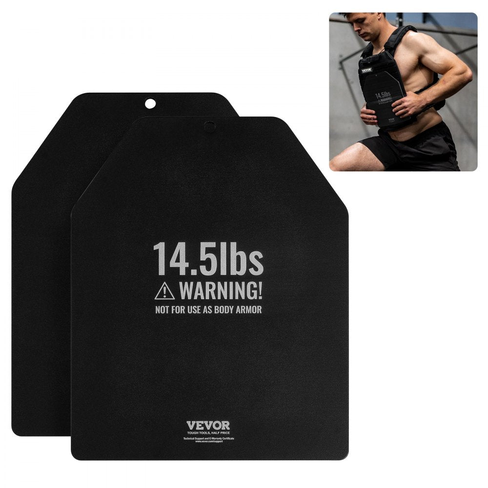 JSPB-14.5LB - Durable 14.5 lb Weight Vest Plates, 12.2x10x0.5 in Secure Fit