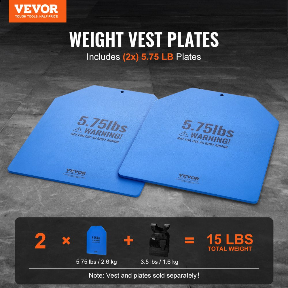 JSPB-5.75LB - Durable 2-Pack 5.75 lb Steel Weight Vest Plates