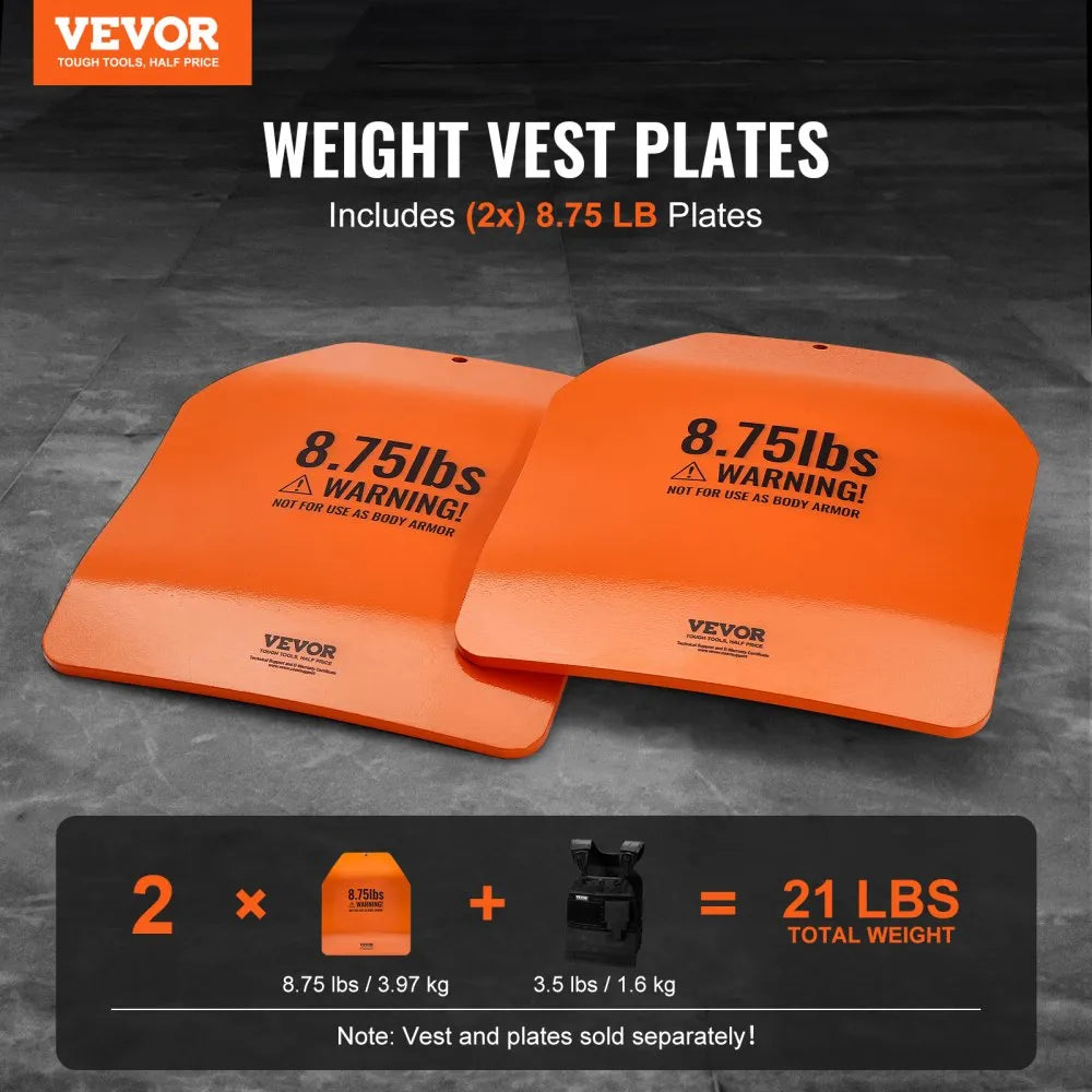 JSCB-8.75LB - Set of 2 Curved 8.75 LB Weight Vest Plates