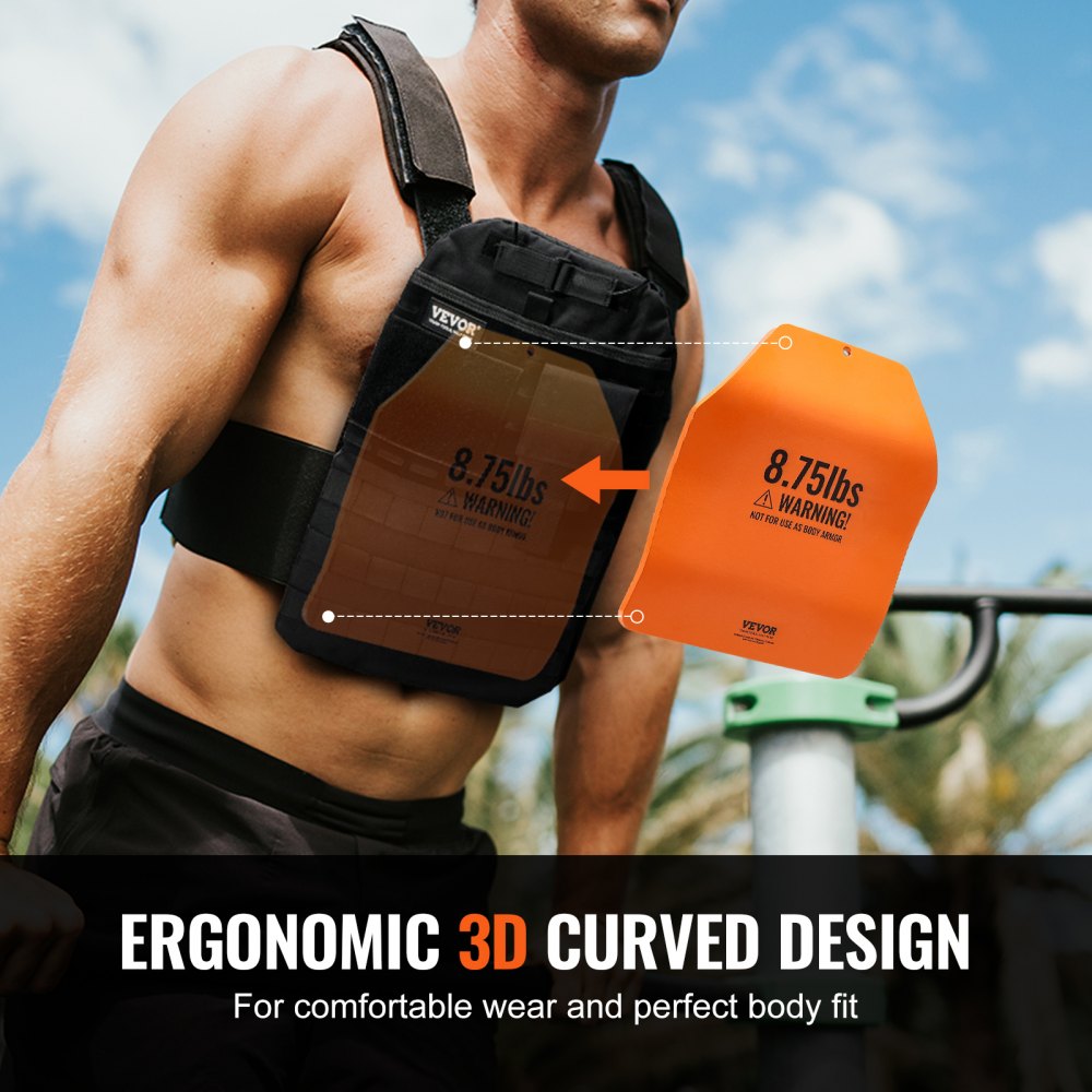 JSCB-8.75LB - Set of 2 Curved 8.75 LB Weight Vest Plates