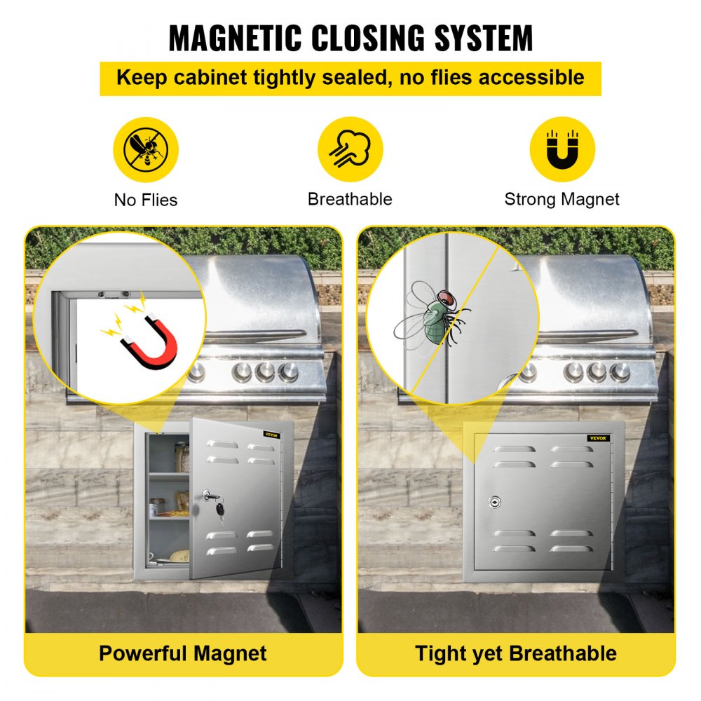 CGM-12x12IN - Premium 12"x12" Stainless Steel BBQ Access Door with Vents