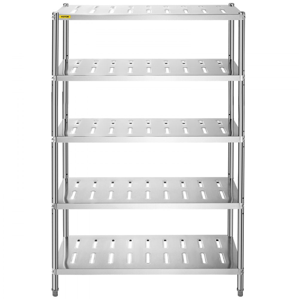 VV-SSPS-5-48 - Durable 5-Tier Stainless Steel Shelf, 47.2" x 17.7" x 70.9"