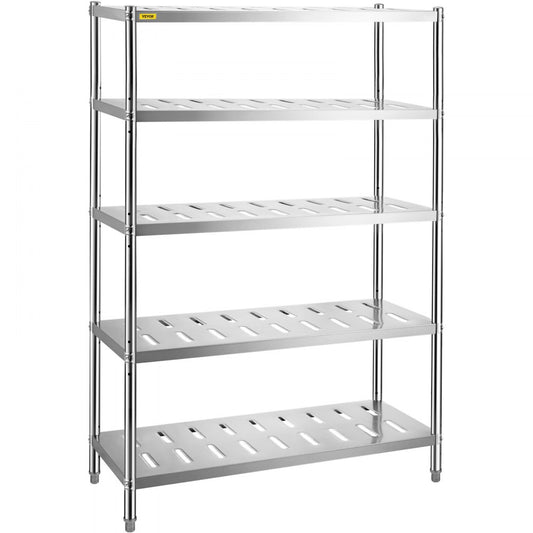 VV-SSPS-5-48 - Durable 5-Tier Stainless Steel Shelf, 47.2" x 17.7" x 70.9"