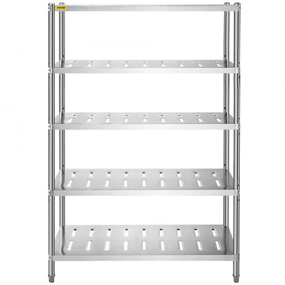 VV-SSPS-5-48 - Durable 5-Tier Stainless Steel Shelf, 47.2" x 17.7" x 70.9"