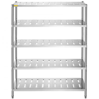 VV-SSPS-5-60 - 5-Tier Stainless Steel Shelf 132 lbs Capacity, Easy Assembly