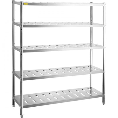 VV-SSPS-5-60 - 5-Tier Stainless Steel Shelf 132 lbs Capacity, Easy Assembly
