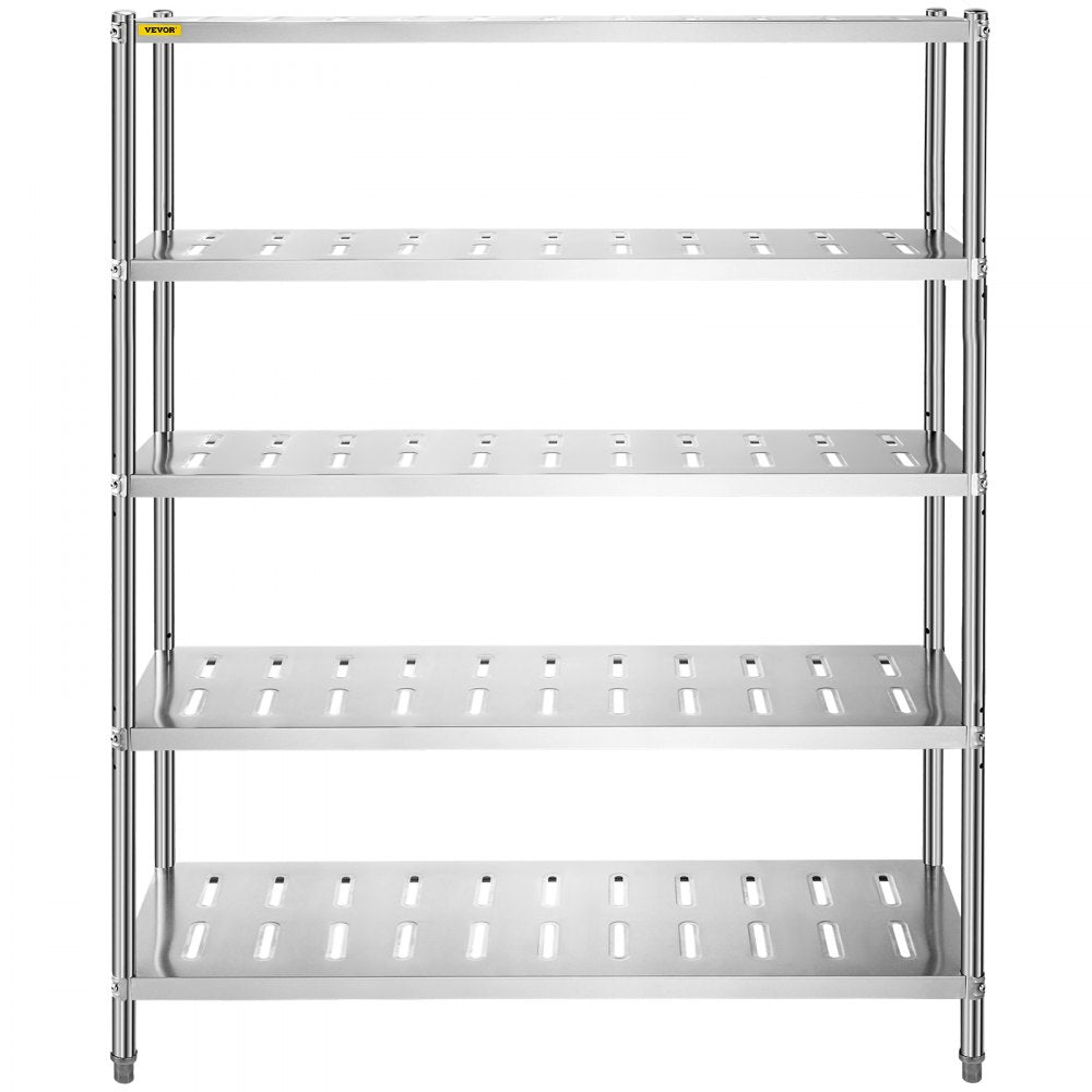VV-SSPS-5-60 - 5-Tier Stainless Steel Shelf 132 lbs Capacity, Easy Assembly