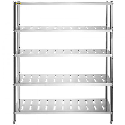 VV-SSPS-5-60 - 5-Tier Stainless Steel Shelf 132 lbs Capacity, Easy Assembly
