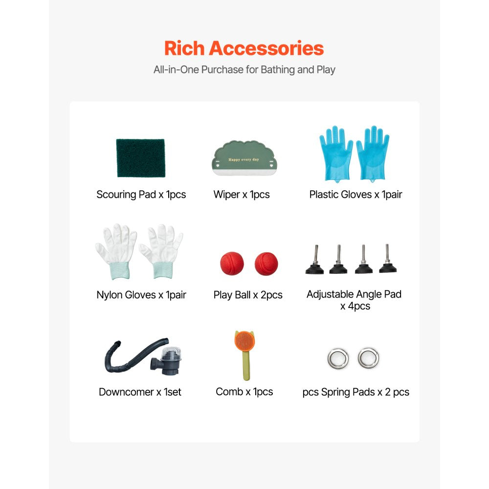 K2E01015 - 34" Stainless Steel Dog Bath Tub with No Leak Design