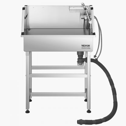 K2E01015 - 34" Stainless Steel Dog Bath Tub with No Leak Design