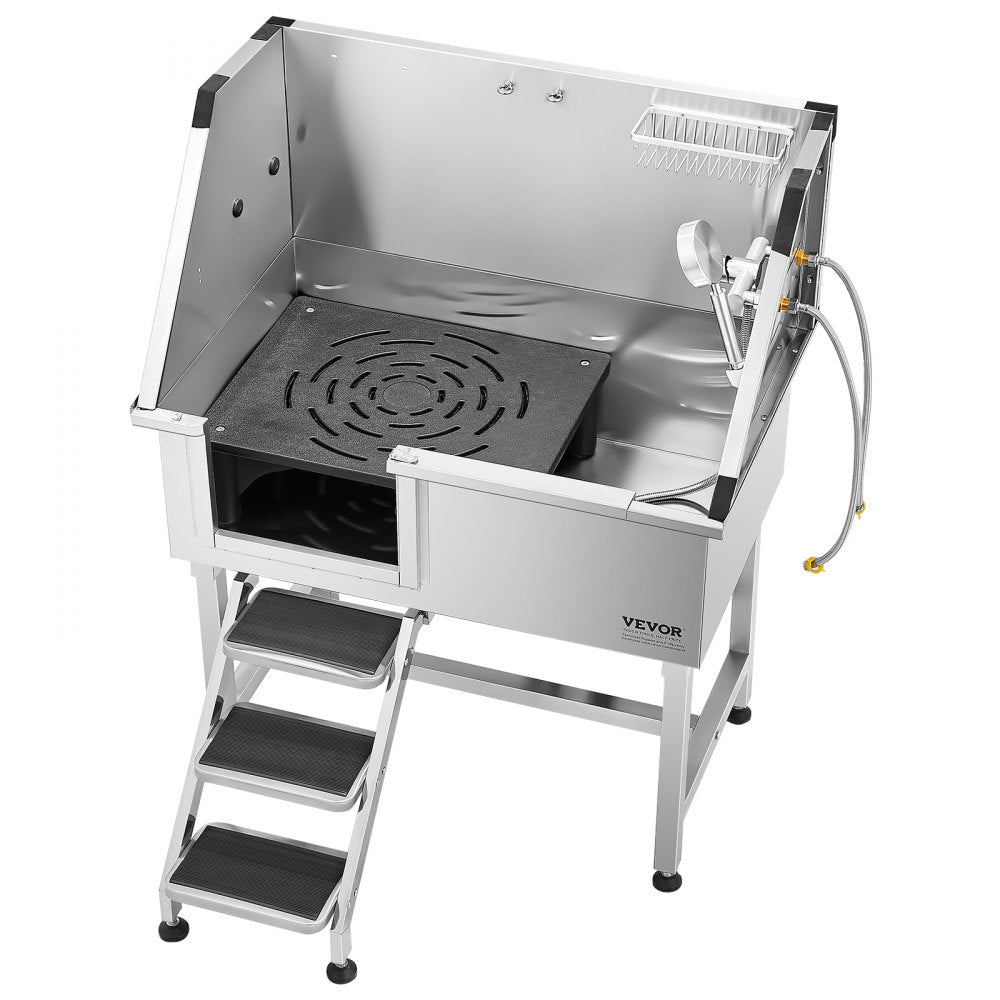 K2E01001 - Stainless Steel Dog Grooming Tub with Seamless Design & Safety Edges