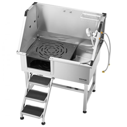 K2E01001 - Stainless Steel Dog Grooming Tub with Seamless Design & Safety Edges