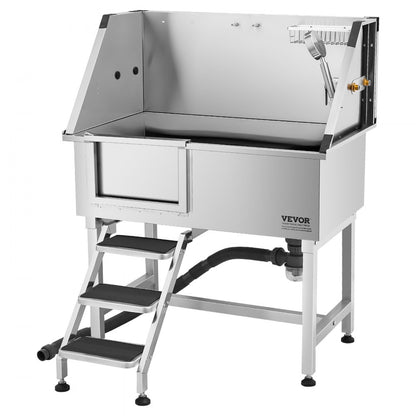 K2E01001 - Stainless Steel Dog Grooming Tub with Seamless Design & Safety Edges
