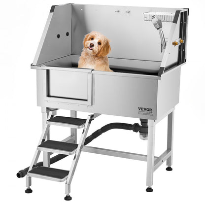K2E01001 - Stainless Steel Dog Grooming Tub with Seamless Design & Safety Edges