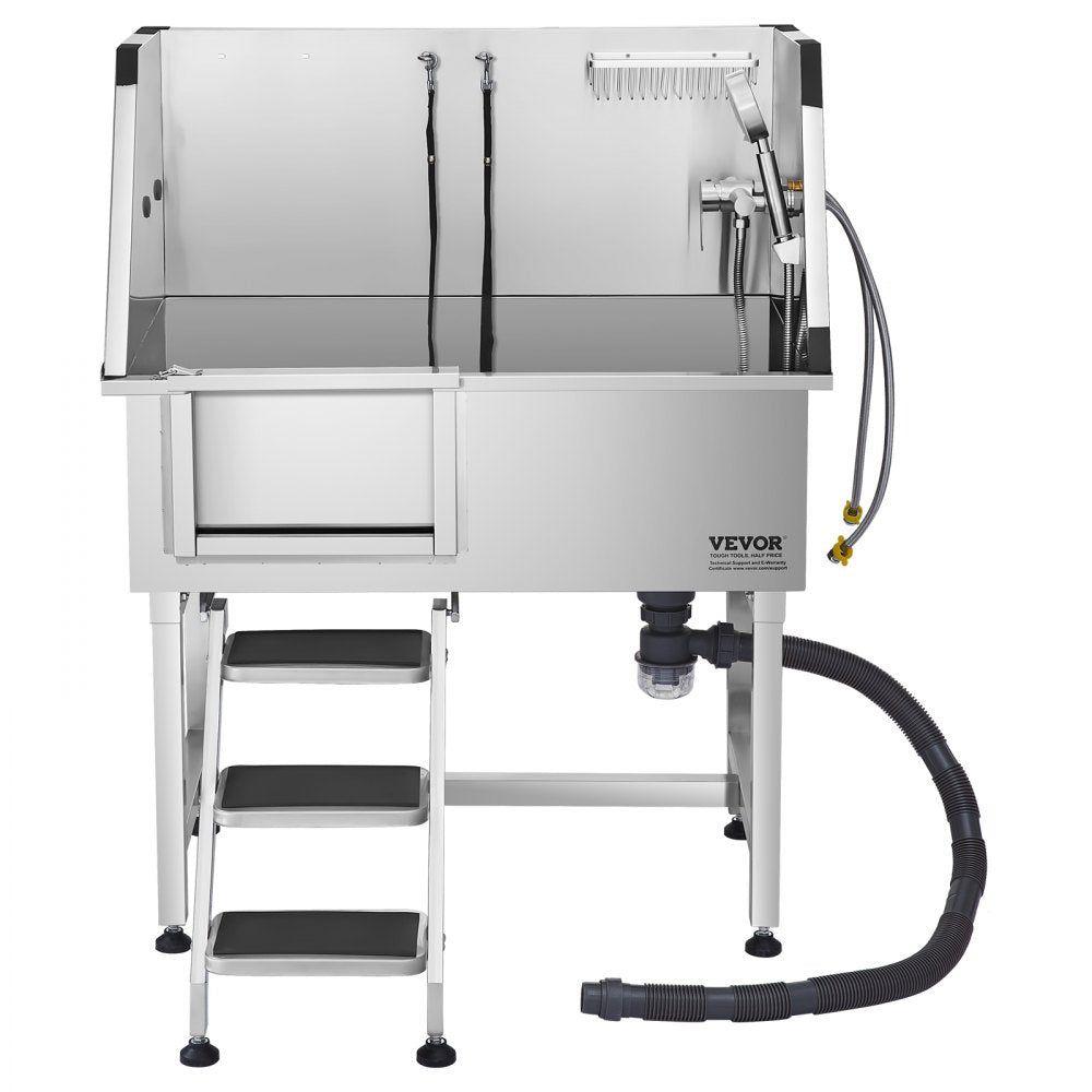 K2E01001 - Stainless Steel Dog Grooming Tub with Seamless Design & Safety Edges