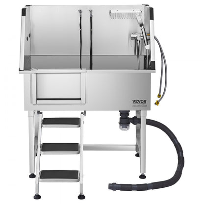 K2E01001 - Stainless Steel Dog Grooming Tub with Seamless Design & Safety Edges