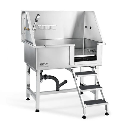 K1E01018 - 38" Stainless Steel Dog Grooming Tub for All Sizes