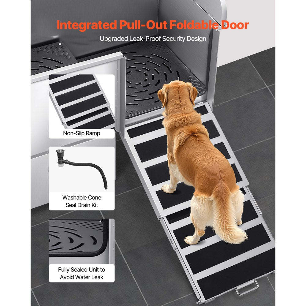 LZX-16R - Stainless Steel Dog Bath Tub with Leak-Proof Design