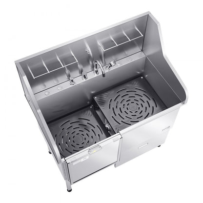 LZX-16L - 50" Stainless Steel Dog Grooming Tub with Ramp and Faucet