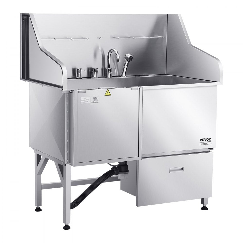 LZX-16L - 50" Stainless Steel Dog Grooming Tub with Ramp and Faucet