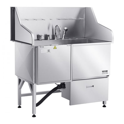 LZX-16L - 50" Stainless Steel Dog Grooming Tub with Ramp and Faucet