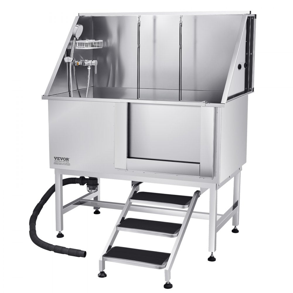 K2E01008 - 50" Stainless Steel Dog Bath Tub with Hot/Cold Faucet