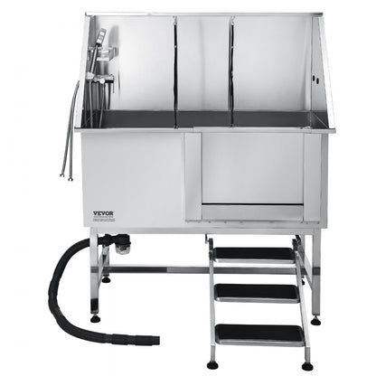 K2E01008 - 50" Stainless Steel Dog Bath Tub with Hot/Cold Faucet