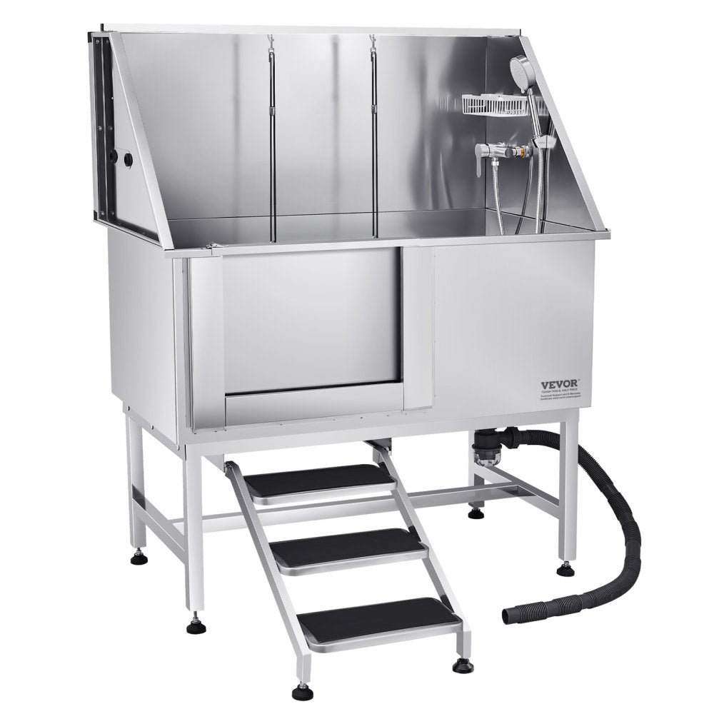 K2E01009 - 50" Stainless Steel Dog Bath Tub with Dual-Control Showerhead