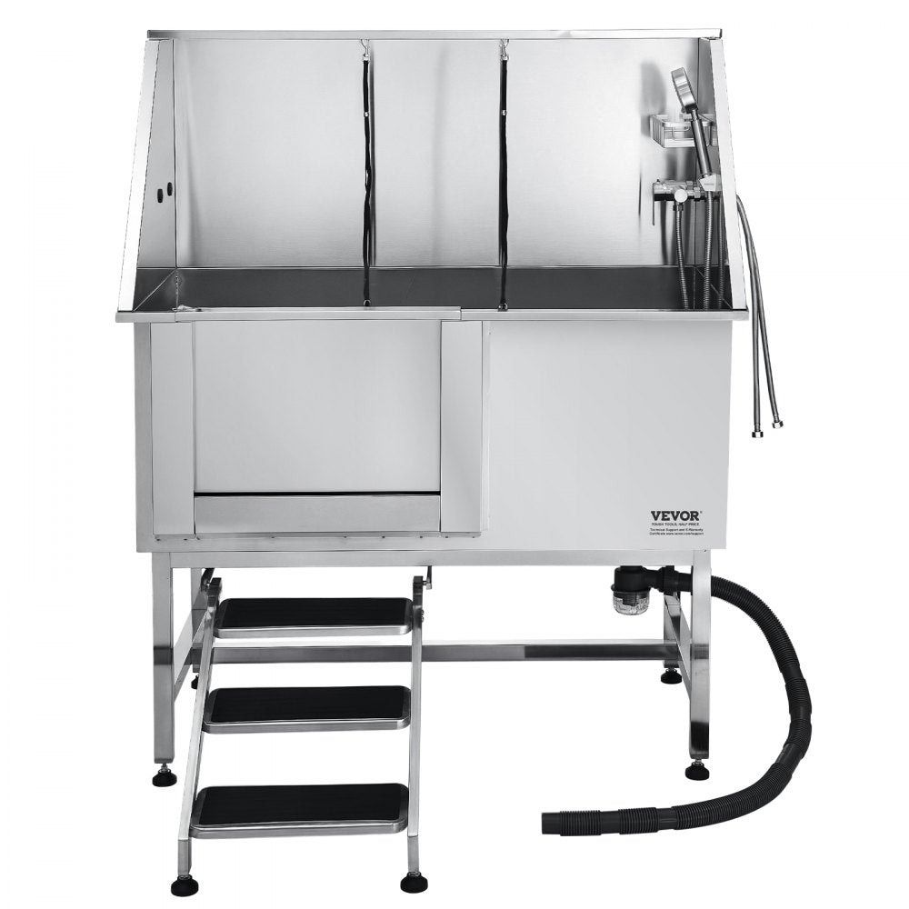 K2E01009 - 50" Stainless Steel Dog Bath Tub with Dual-Control Showerhead