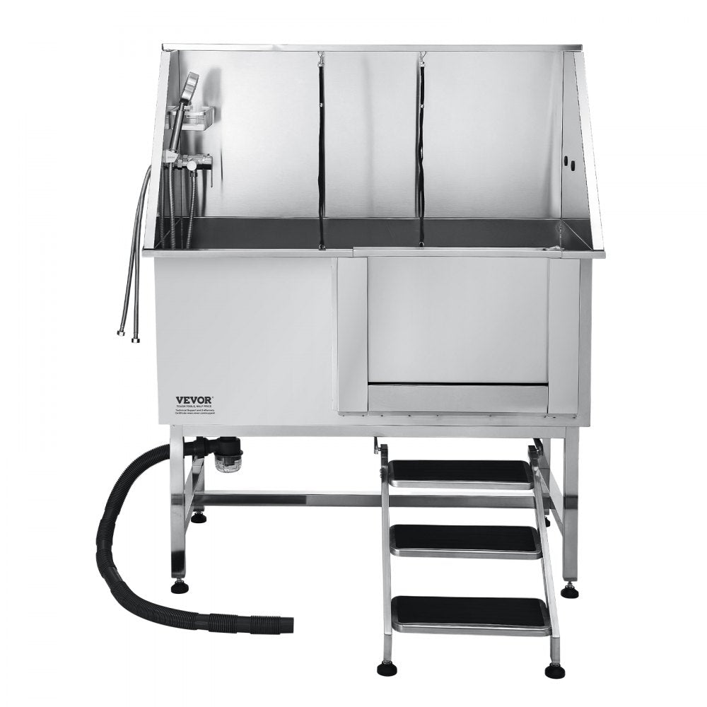 K2E01009 - 50" Stainless Steel Dog Bath Tub with Dual-Control Showerhead