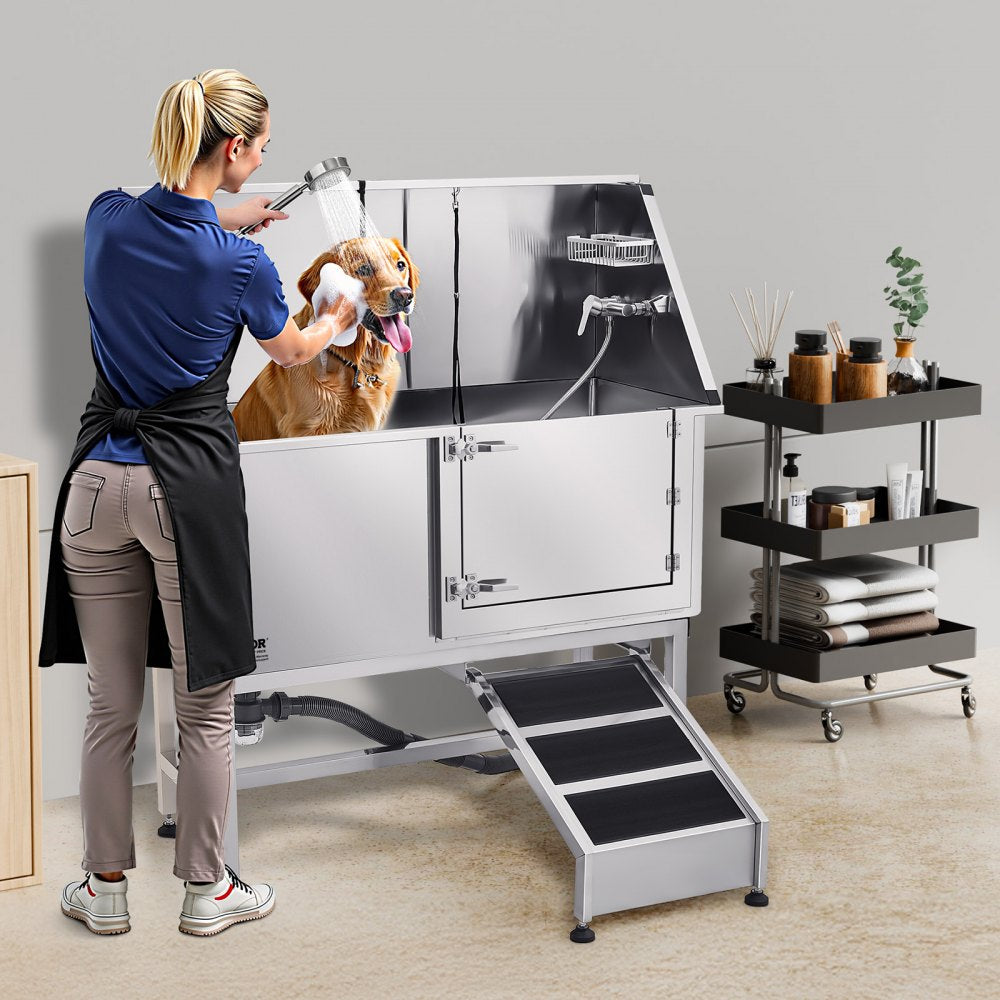 K2E01010 - Stainless Steel 50" Dog Bath Tub, Corrosion Resistant & Leak Proof