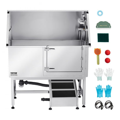 K2E01010 - Stainless Steel 50" Dog Bath Tub, Corrosion Resistant & Leak Proof