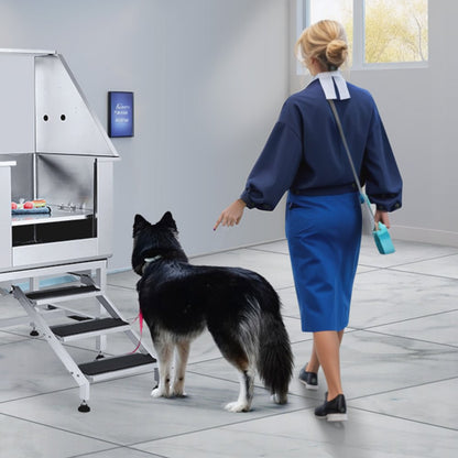 K1E01022 - 50" Stainless Steel Dog Bathing Station with Stairs and Soap Box