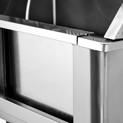K1E01022 - 50" Stainless Steel Dog Bathing Station with Stairs and Soap Box