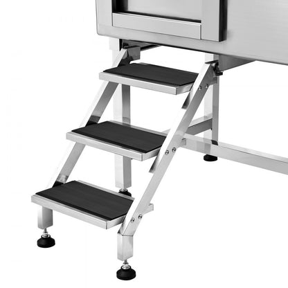 K1E01022 - 50" Stainless Steel Dog Bathing Station with Stairs and Soap Box