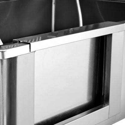 K1E01021 - Durable 50" Stainless Steel Dog Grooming Tub with Stairs