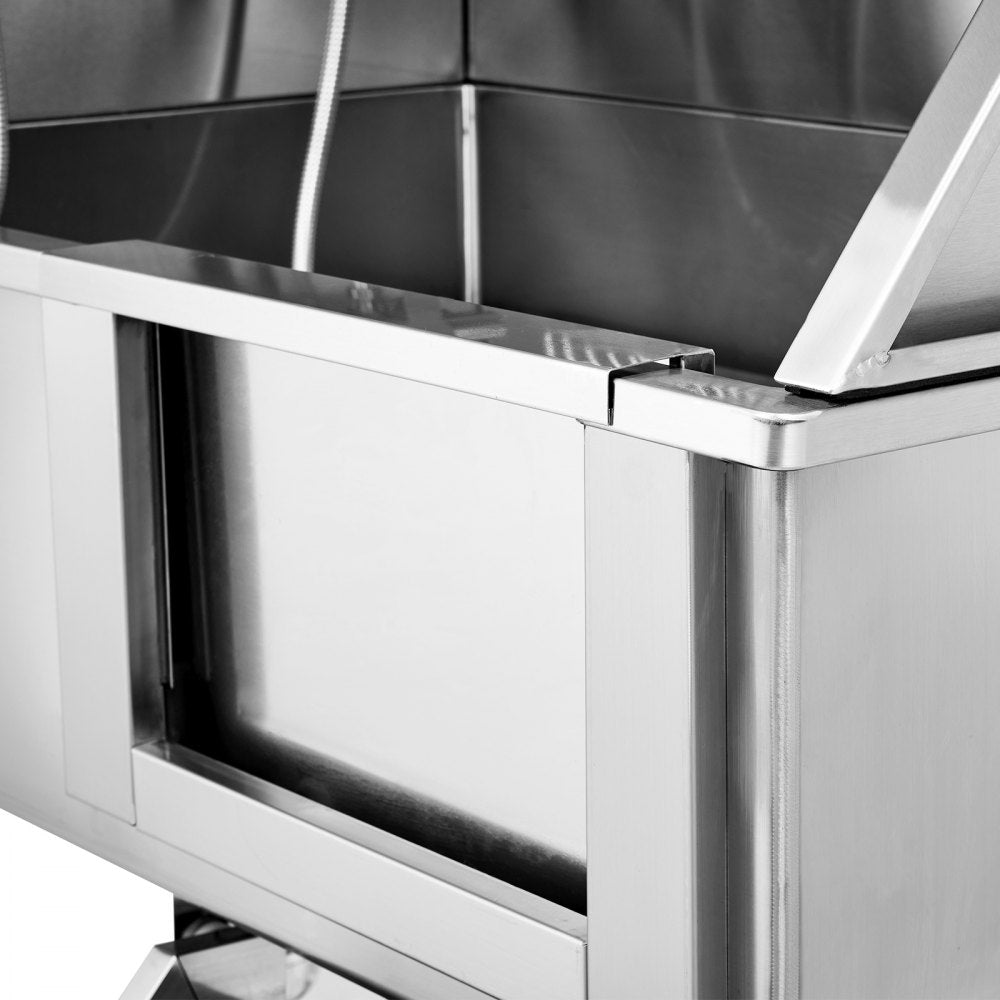 K1E01026 - Stainless Steel Pet Bathing Station with Stairs, 62" Setup Ready