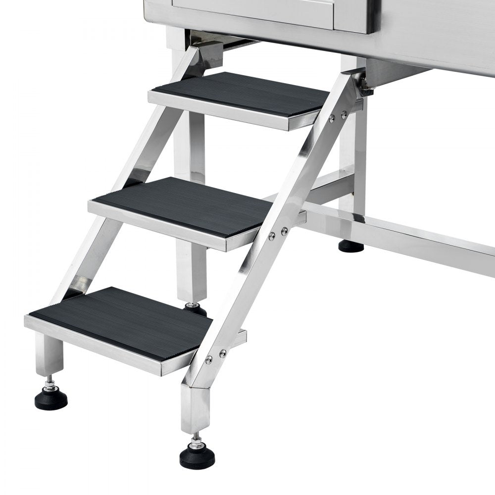 K1E01026 - Stainless Steel Pet Bathing Station with Stairs, 62" Setup Ready