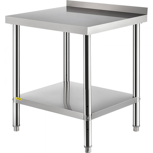VV-SSWT-BWJL-2430 - Durable Stainless Steel Prep Table with Adjustable Undershelf