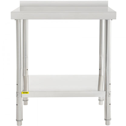 VV-SSWT-BWJL-2430 - Durable Stainless Steel Prep Table with Adjustable Undershelf