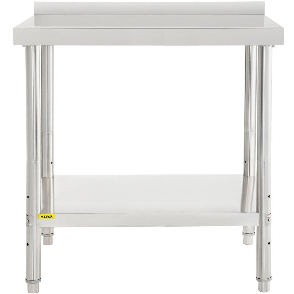 VV-SSWT-BWJL-2436 - Heavy-Duty Stainless Steel Prep Table with Adjustable Undershelf