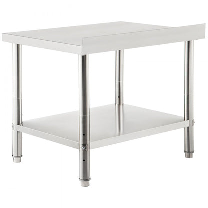 VV-SSWT-BWJL-2436 - Heavy-Duty Stainless Steel Prep Table with Adjustable Undershelf