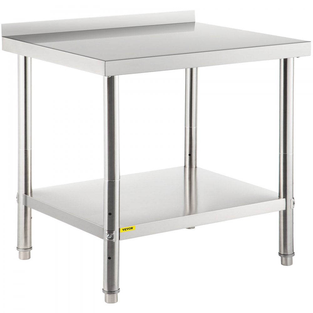VV-SSWT-BWJL-2436 - Heavy-Duty Stainless Steel Prep Table with Adjustable Undershelf