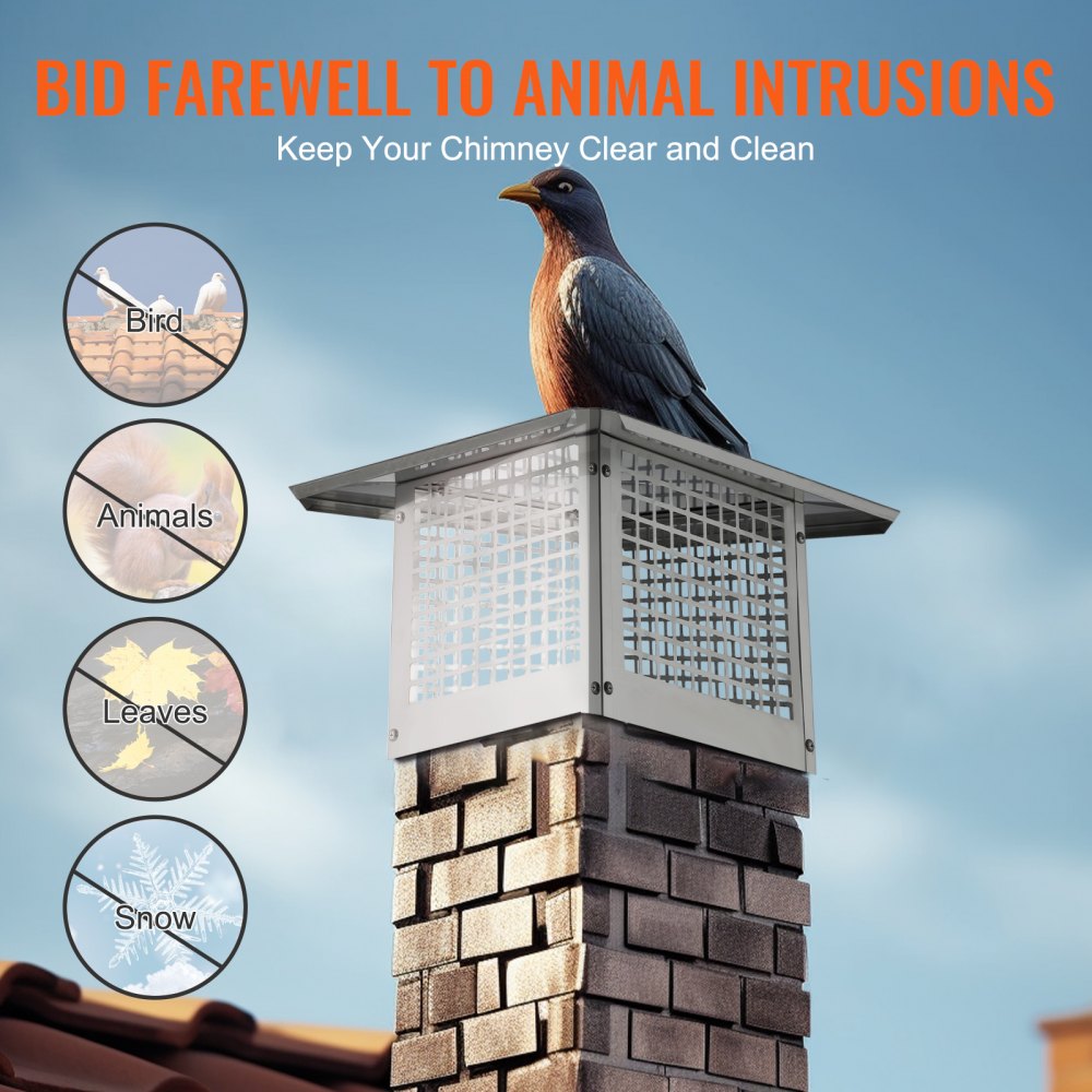 SSRC-12*12 - 12x12" Durable 304 Stainless Steel Chimney Cap with Easy Installation