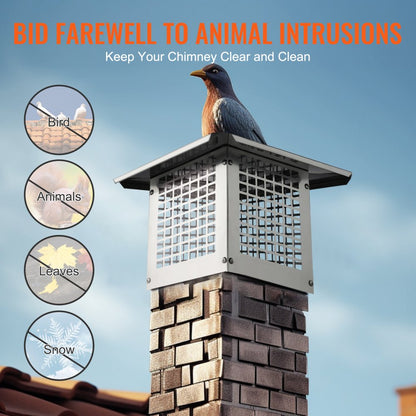 SSRC-9*9 - 9x9 Inch 304 Stainless Steel Chimney Cap for Weather Protection
