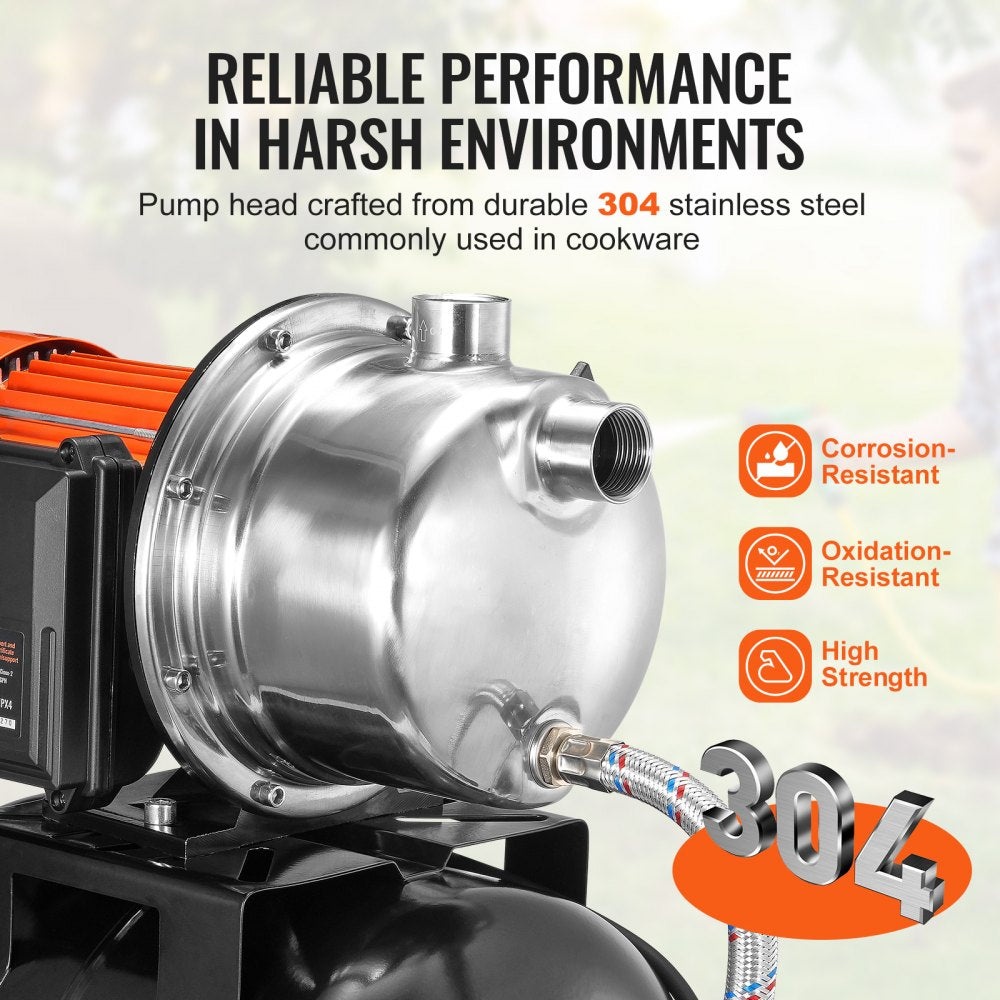 FSGP1200Cinox-2 - 1.6 HP Stainless Steel Shallow Well Pump with Tank