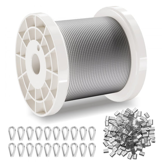 S1/16-330 - Durable 1/16" Stainless Steel Wire Rope for Outdoor Use