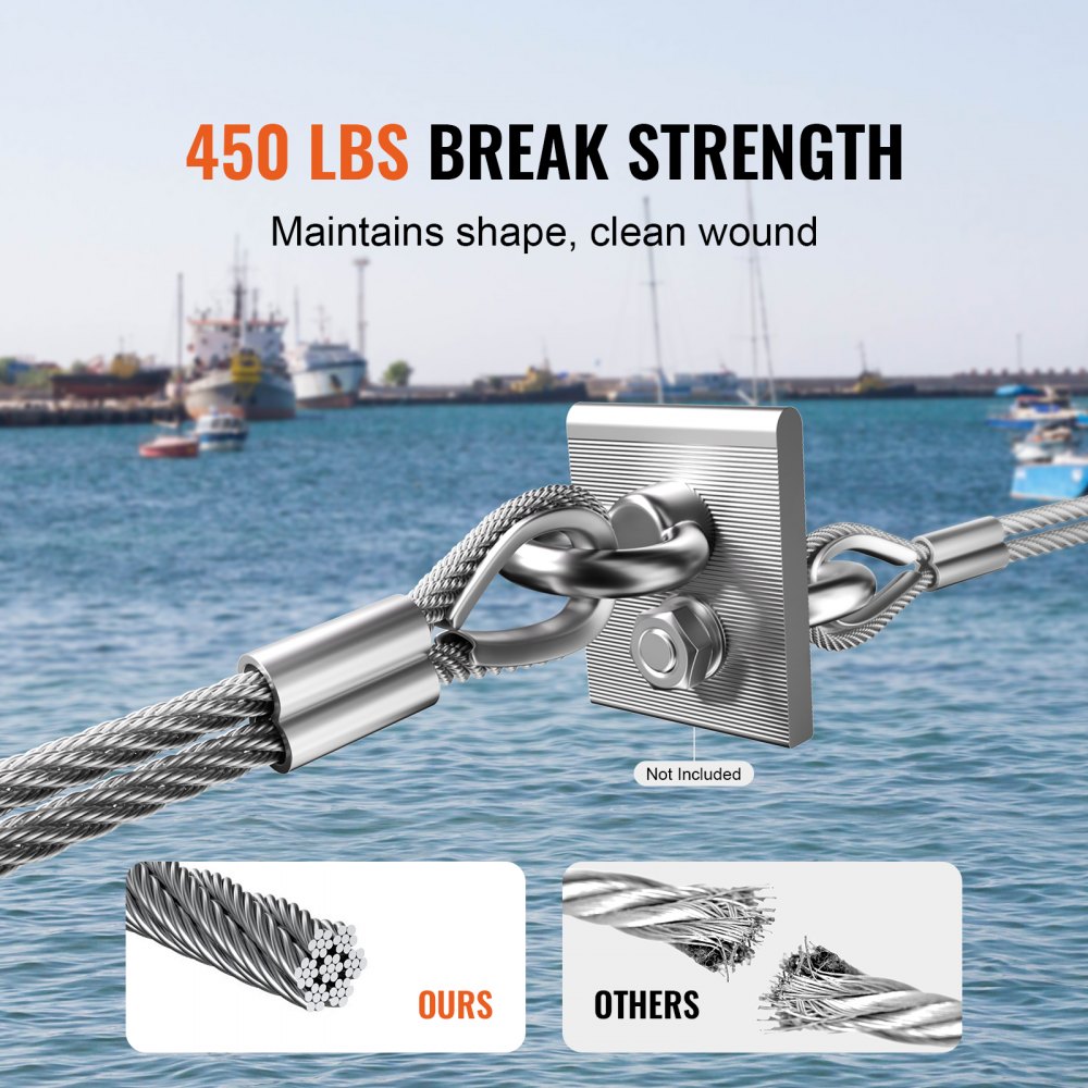 S1/16-66 - 66ft High-Strength Stainless Steel Wire Rope for Outdoor Use