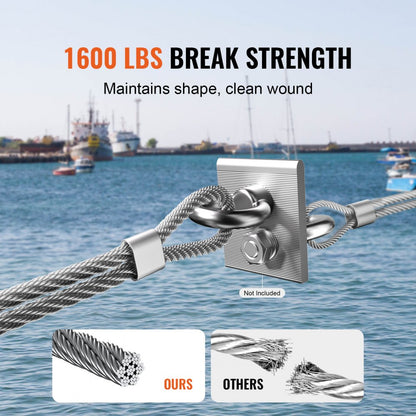 S1/8-1000 - 1/8" Durable T316 Stainless Steel Wire Rope for Outdoor Use