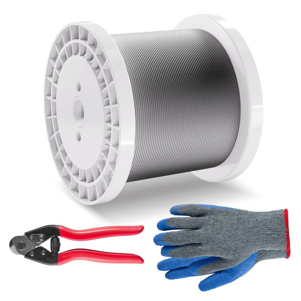 S1/8-1000 - 1/8" Durable T316 Stainless Steel Wire Rope for Outdoor Use